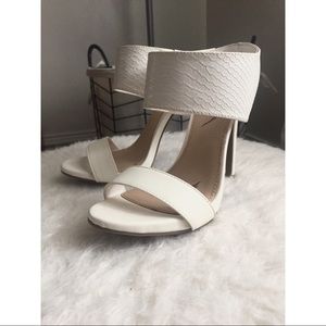 Mossimo Supply Co. White Heeled Mules